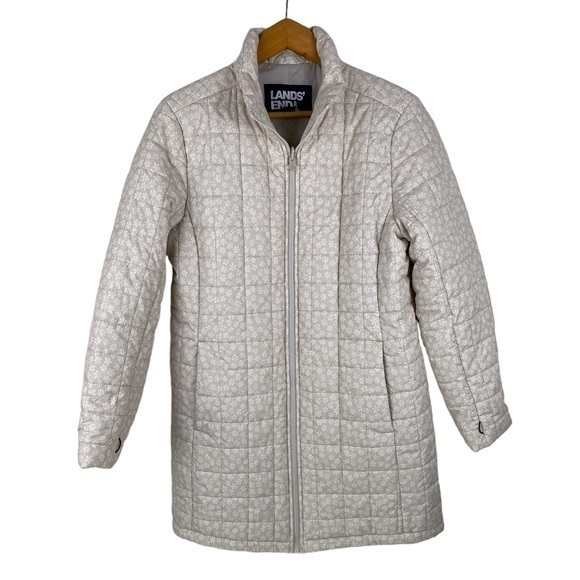 Lands' End Jackets & Coats Lands End Floral Daisy Print Quilted
